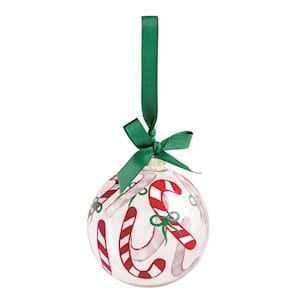 Candy Cane Glass Ball Ornament