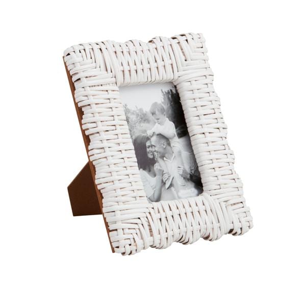 Small 4x6 White Woven Frame - Mudpie