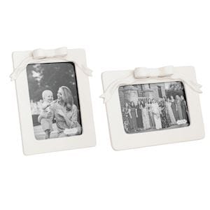 White Ceramic Bow Frame (2 styles available)