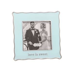 Aqua Mini Wedding Enamel Picture Frames