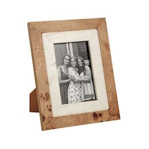 Small Burl And Marble Frame