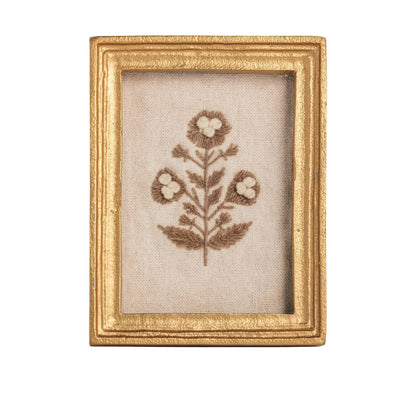 Small Gold Framed Block Print Flowers - Assorted