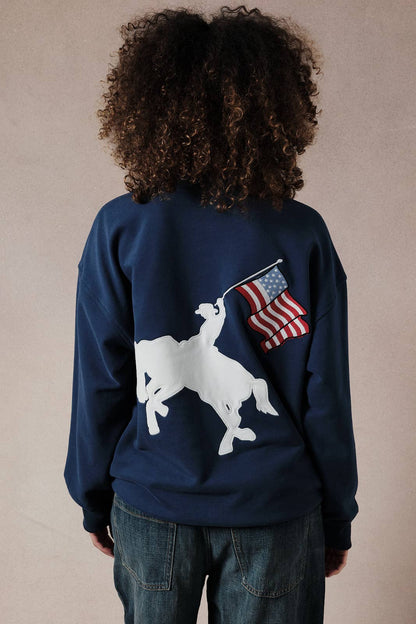Crew Neck Long Sleeve "Freedom" Applique Sweatshirt