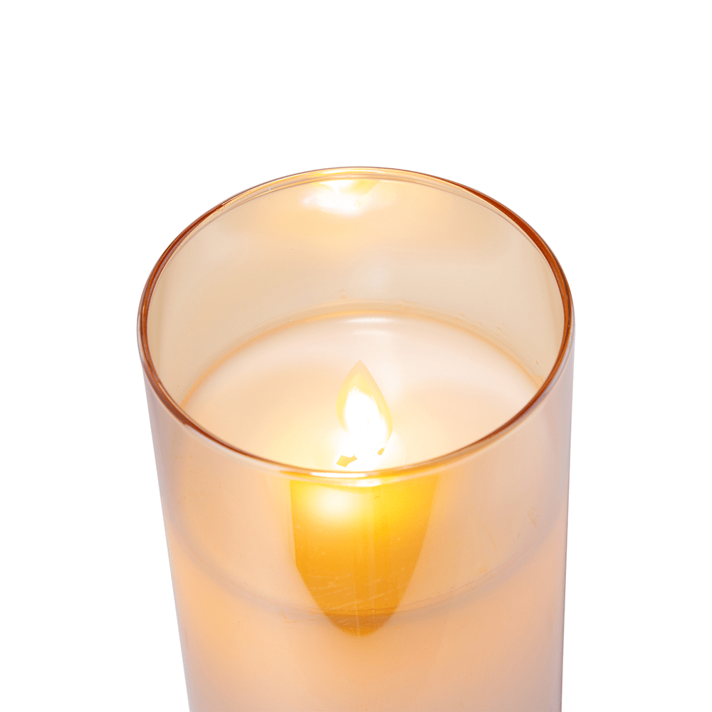 Amber LED Wax Candle Set