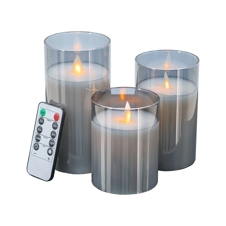 Smoke LED Wax Candle Set