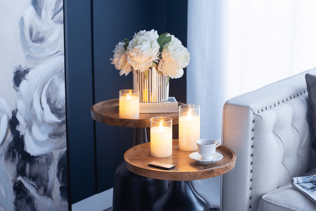 White LED Wax Candle Set of 3