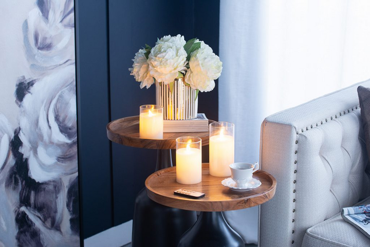 White LED Wax Candle Set of 3