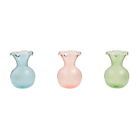 Bright Mini Ruffle Vases - 3 Colors Available