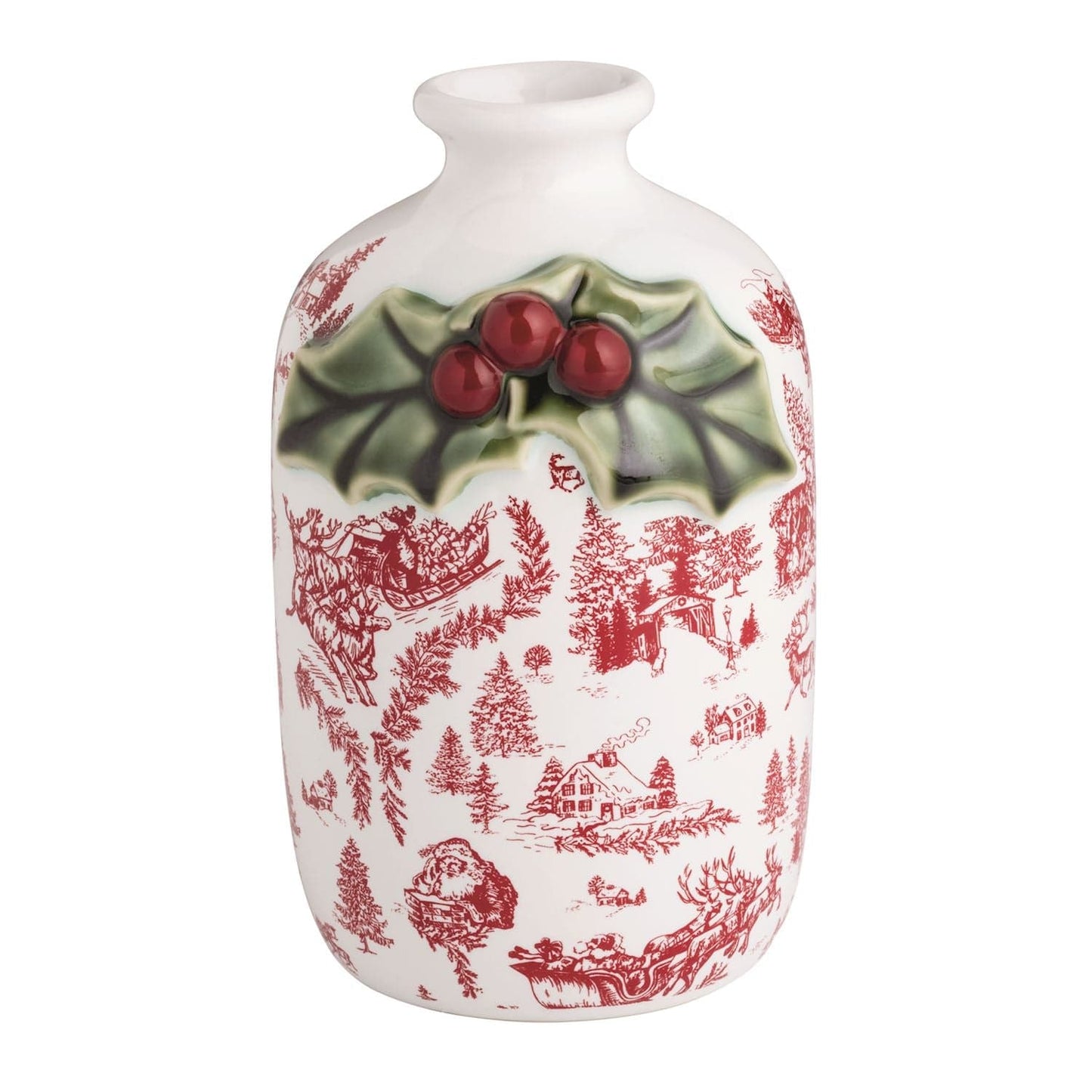 Winter Toile Bud Vase