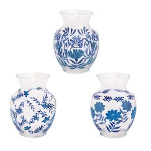 Blue Floral Flourish Vase (3 style options)