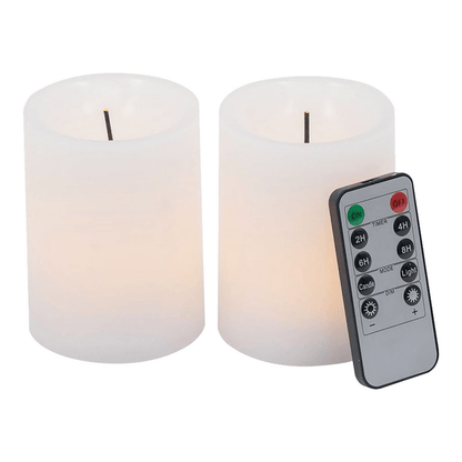 White LED Wax Candles Set
