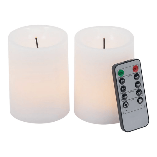 White LED Wax Candles Set
