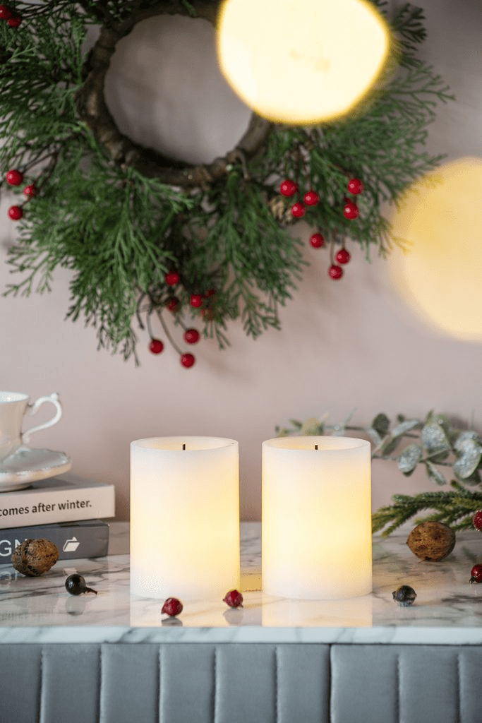 White LED Wax Candles Set