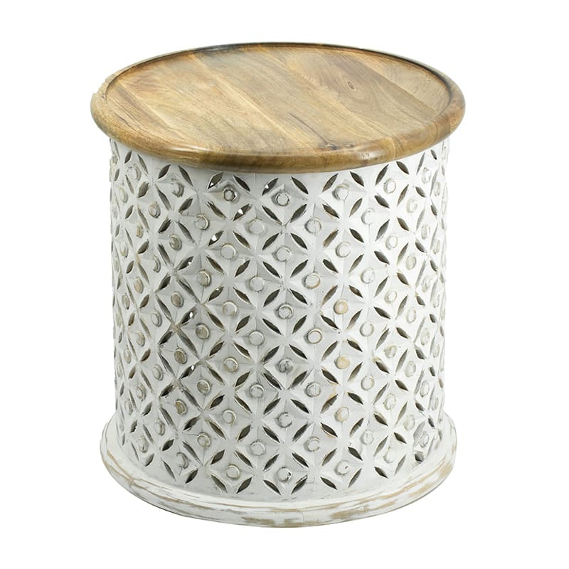 Square Design Jali Cutting Side Table