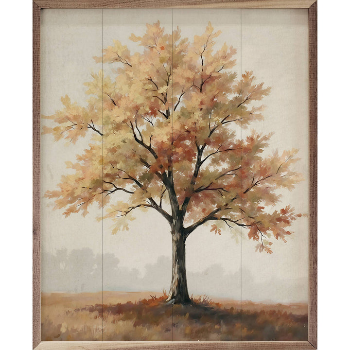 Autumn Tree On Hill Wall Decor Print