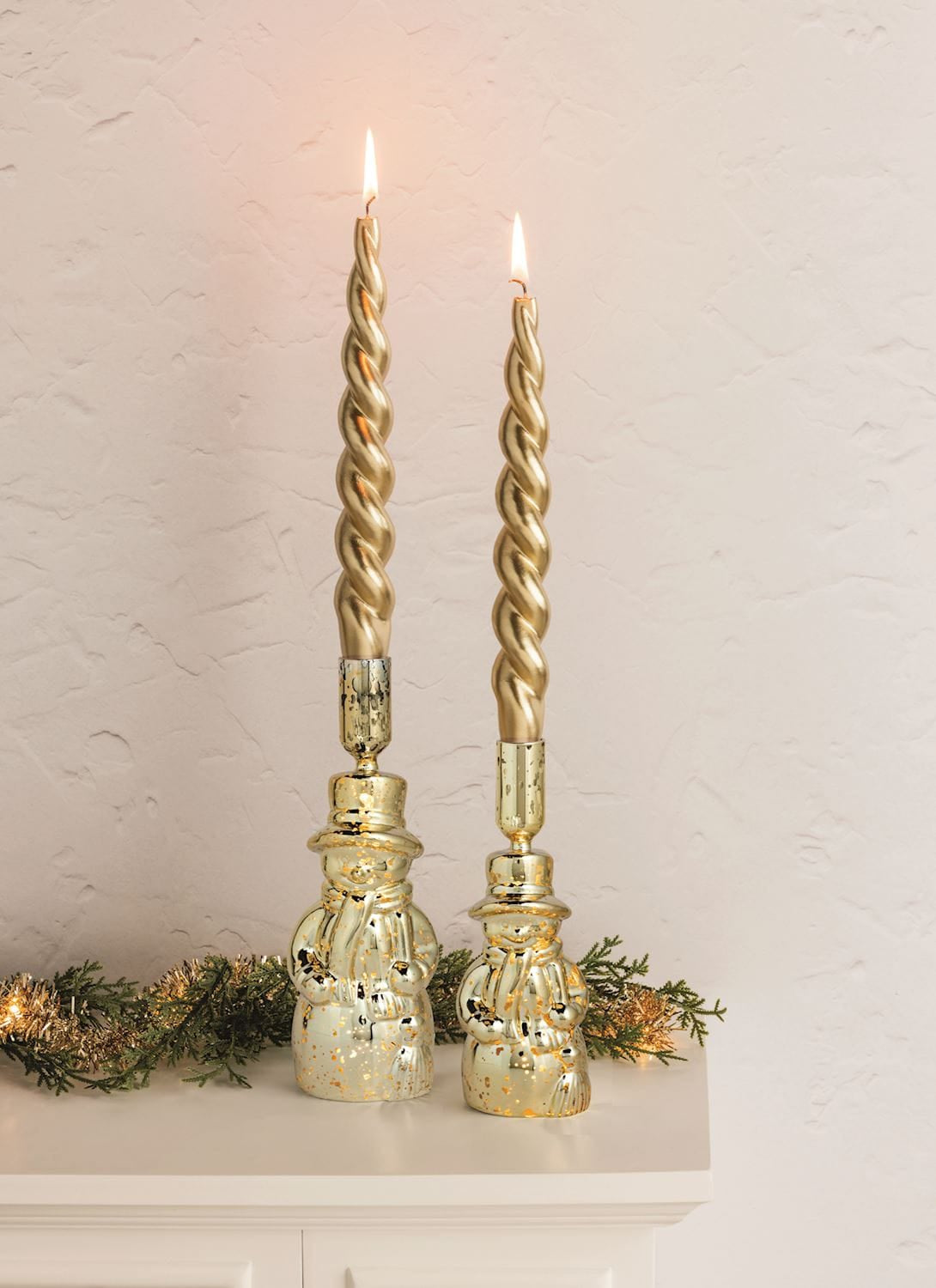 Gold Christmas Taper Candle Sets (4 Styles)