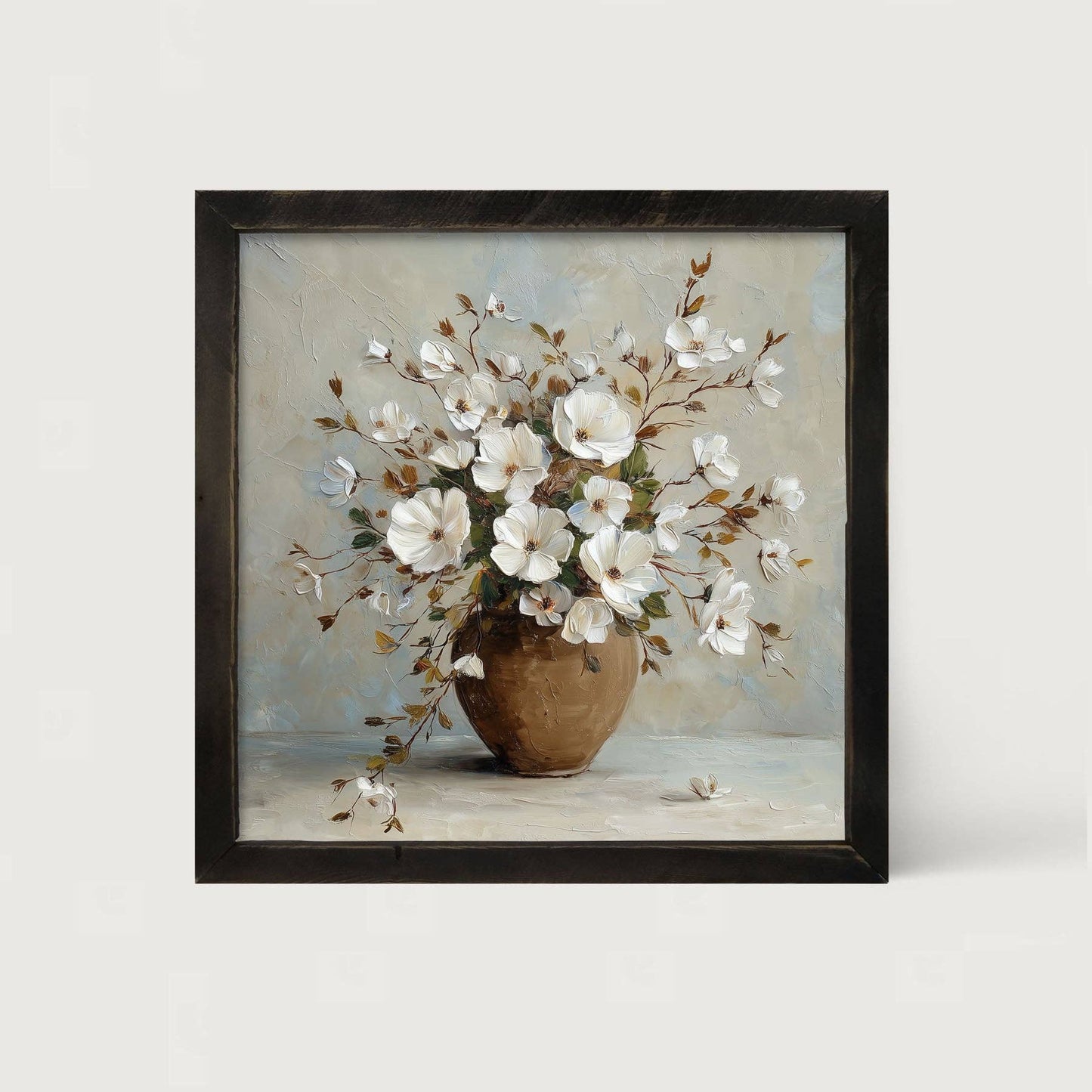 Copper Vase with White Floral Bouquet