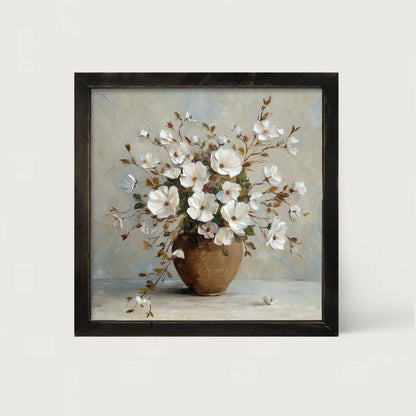 Copper Vase with White Floral Bouquet