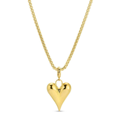 Long Or Doubled Up Elongated Bubble Heart Necklace