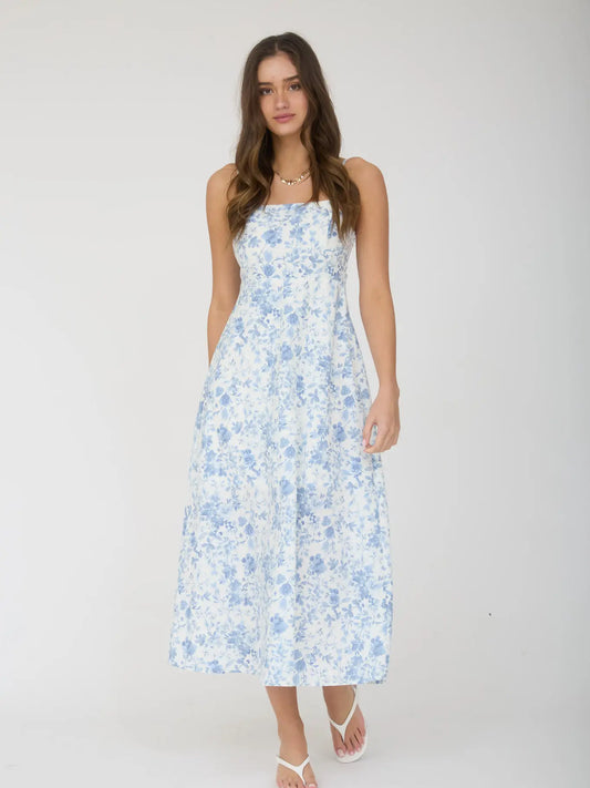 Floral Spaghetti Strap Midi Dress