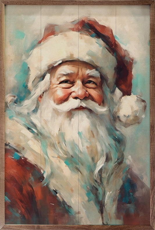 Red Santa Portrait Art Print