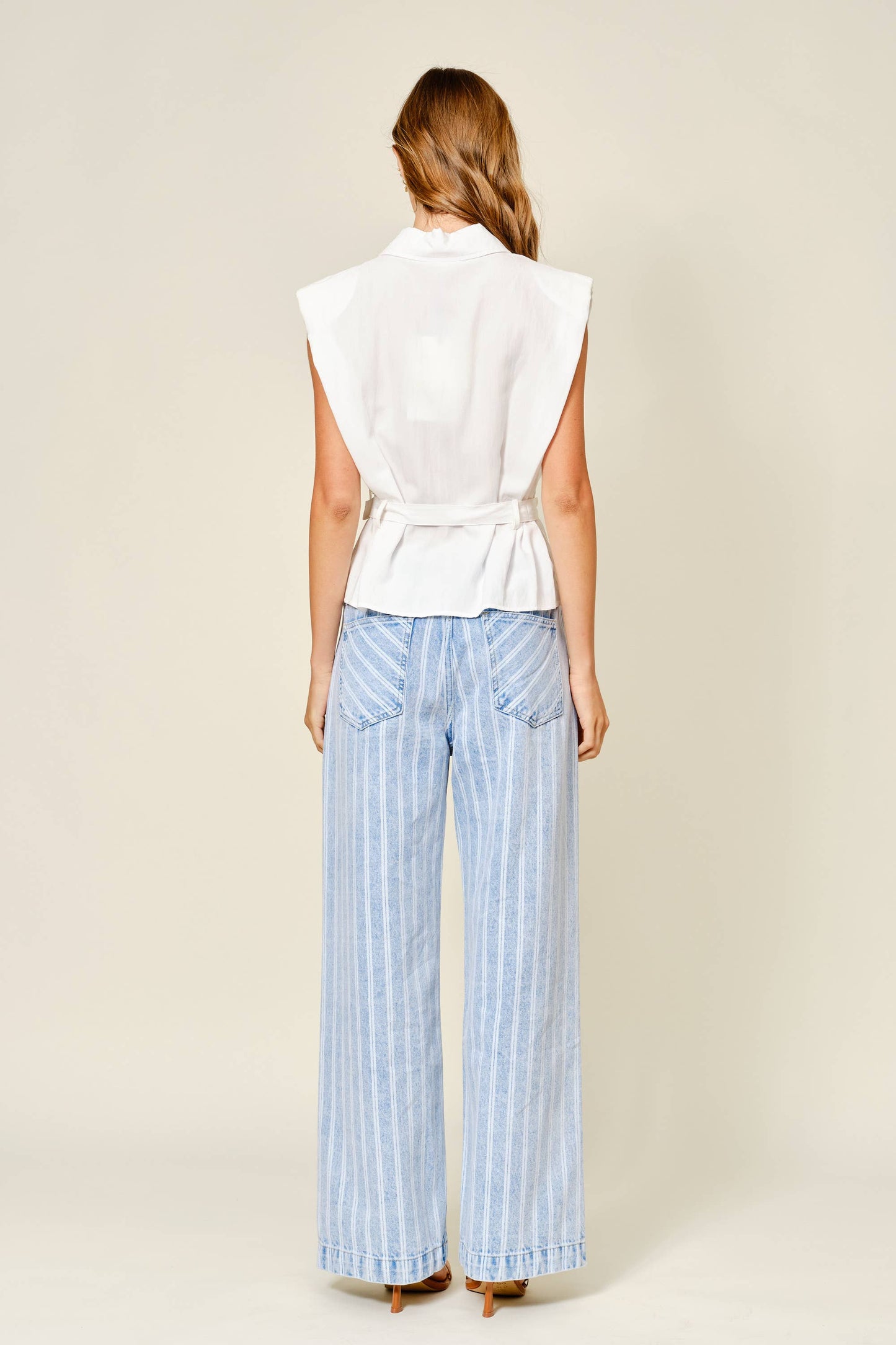 AJP5866 STRIPED DENIM STRAIGHT PANTS