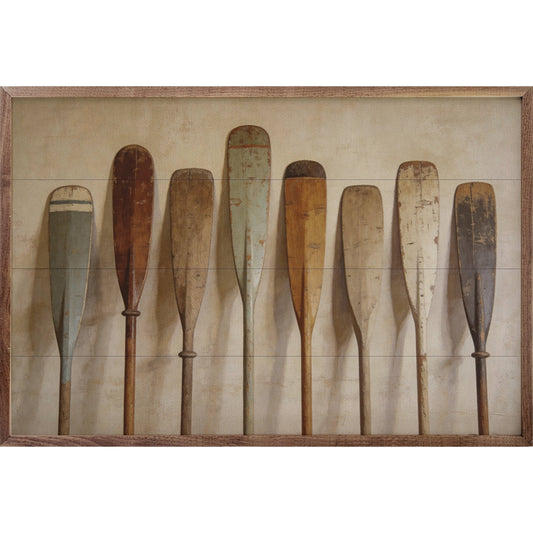 Weathered Coastal Oars Art Print