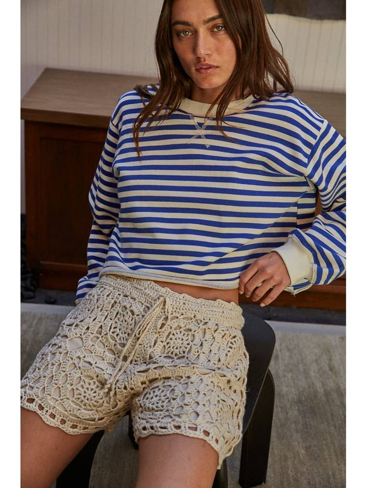 Cream Knitted Shorts
