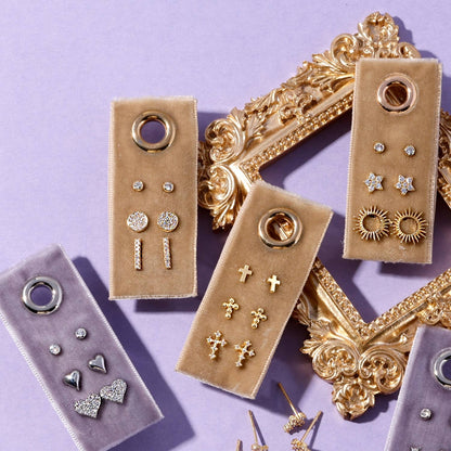 Cross Velvet Set/3 Stud