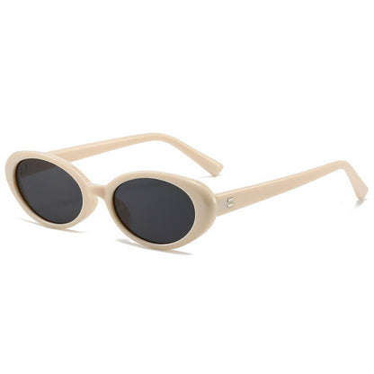 RETRO SMALL OVAL FRAME SUNGLASSES_CWASG0479: BROWN1 / (OS) 2