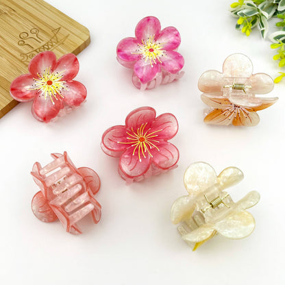 Sweet Plum Blossom Hair Claw Clip, Vacation Hair Clip