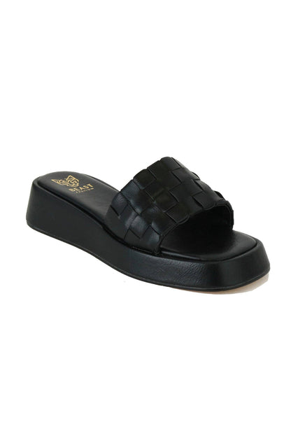 Platform Woven Slide Sandals