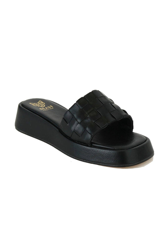 Platform Woven Slide Sandals