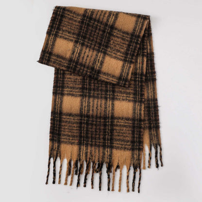 Trendy Plaid Thicken Warm Tassel Knit Scarf MK2BLW6W6NSW75