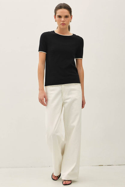 Faux Layered Short Sleeve