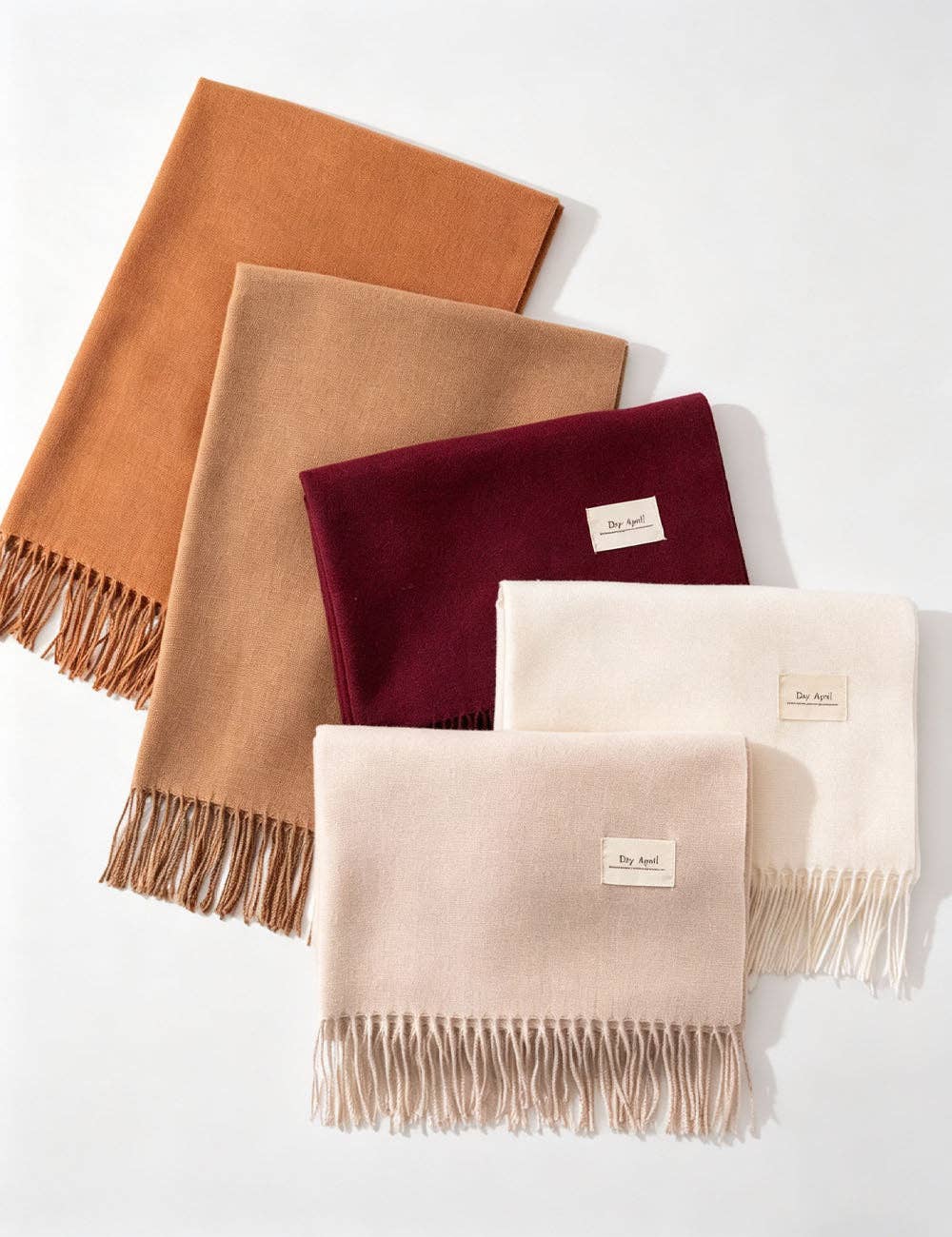 Minimalist Solid Color Tassel Scarf 6W6NSW306