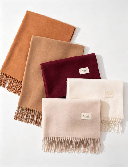 Minimalist Solid Color Tassel Scarf 6W6NSW306