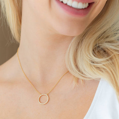 Open Pave Circle Pendant