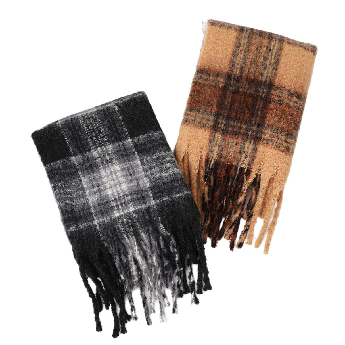 Trendy Plaid Thicken Warm Tassel Knit Scarf MK2BLW6W6NSW75