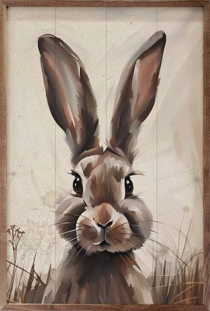 Peeking Brown Rabbit Art Print
