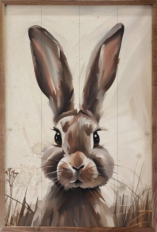 Peeking Brown Rabbit Art Print