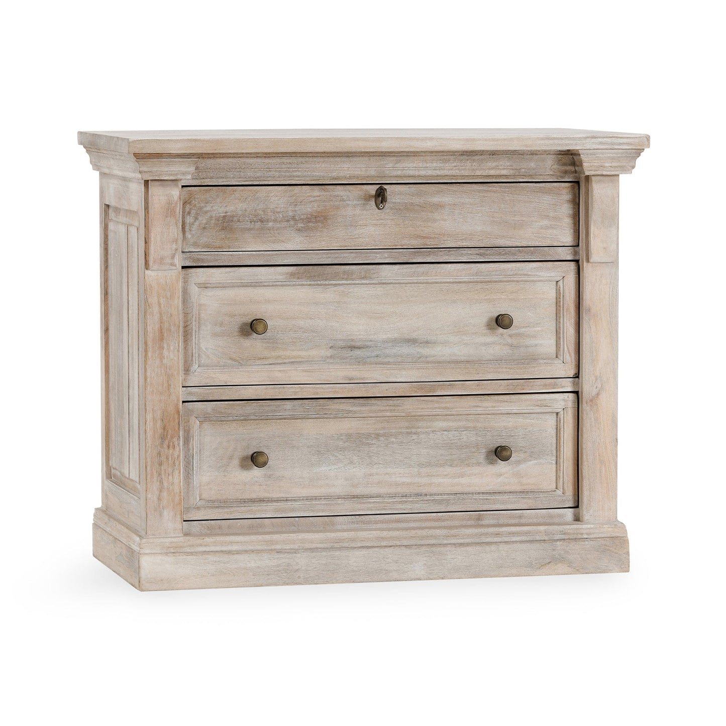 Adelaide 3 Drawer Nightstand - Cream Wash