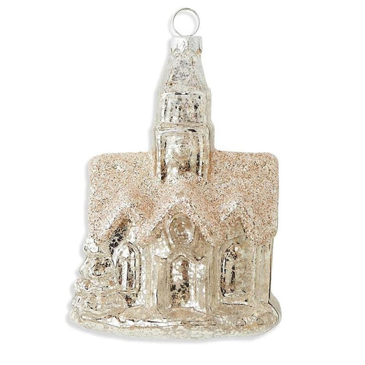 5" Mercury Glass Church Ornament