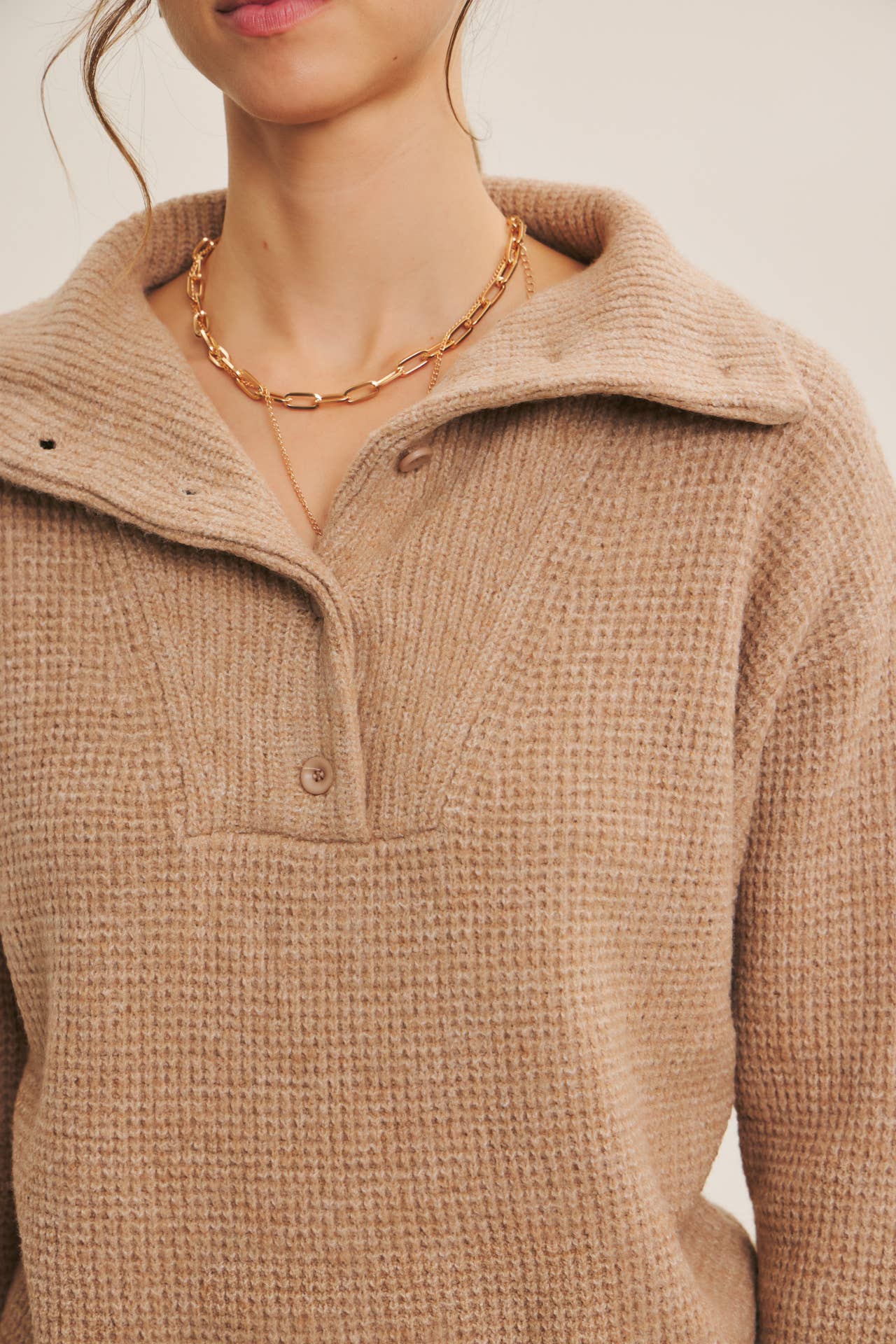 Essential Wool Waffle Knit Pullover Sweater