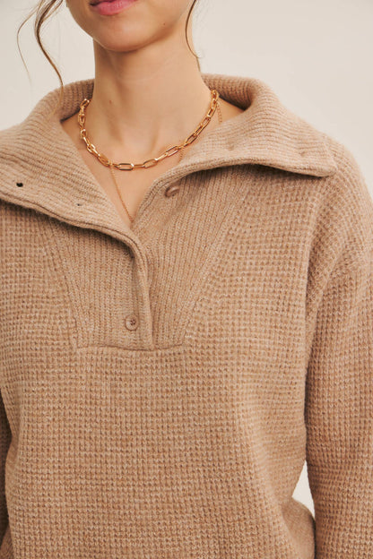 Essential Wool Waffle Knit Pullover Sweater