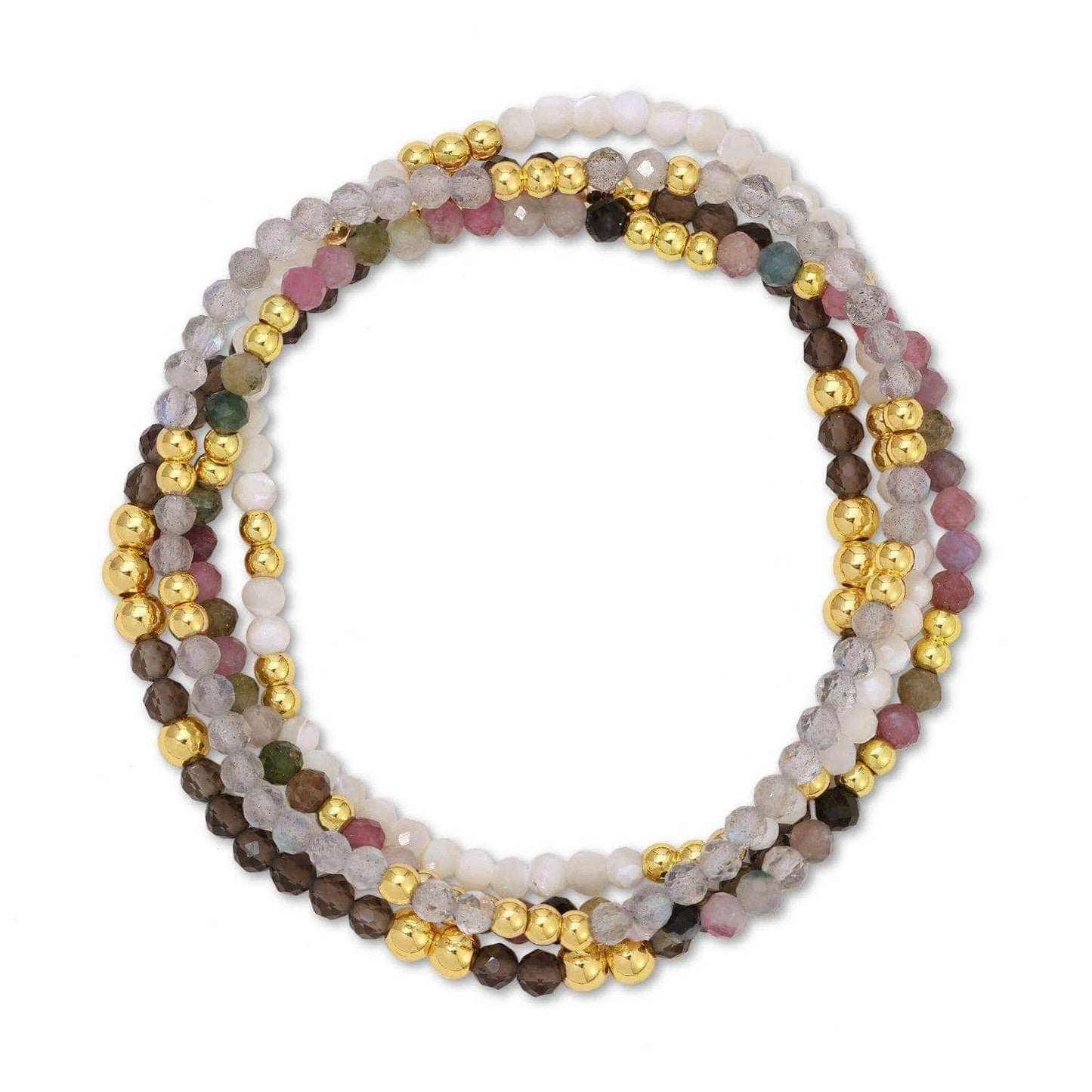 Assorted Stone Or Shell Stretch Bracelets With Beads