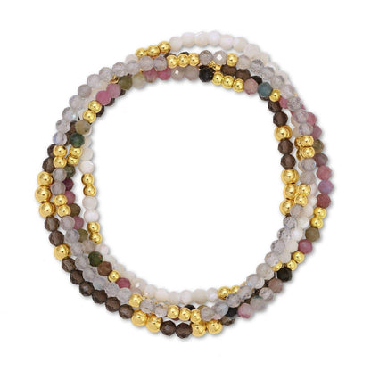 Assorted Stone Or Shell Stretch Bracelets With Beads