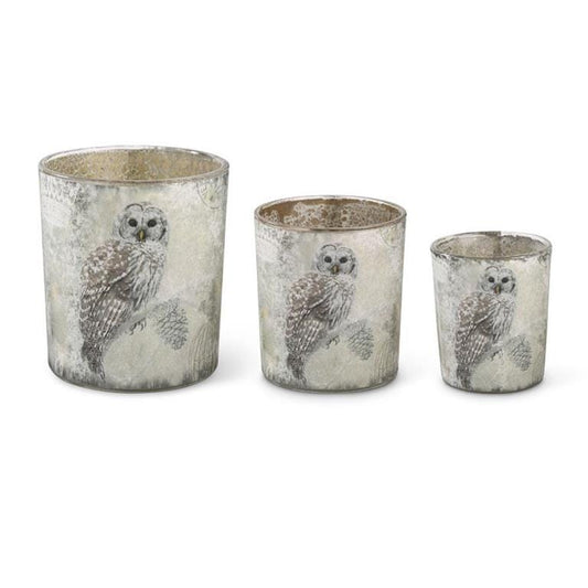 Glass Snowy Owl Containers