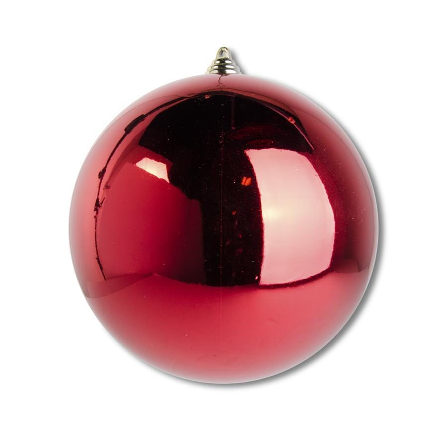 7.5 Inch Red Shiny Shatterproof Round Ornament