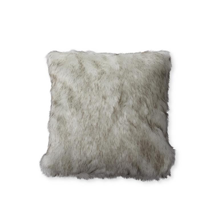 18 Inch Cream & Brown Vegan Fur Pillow